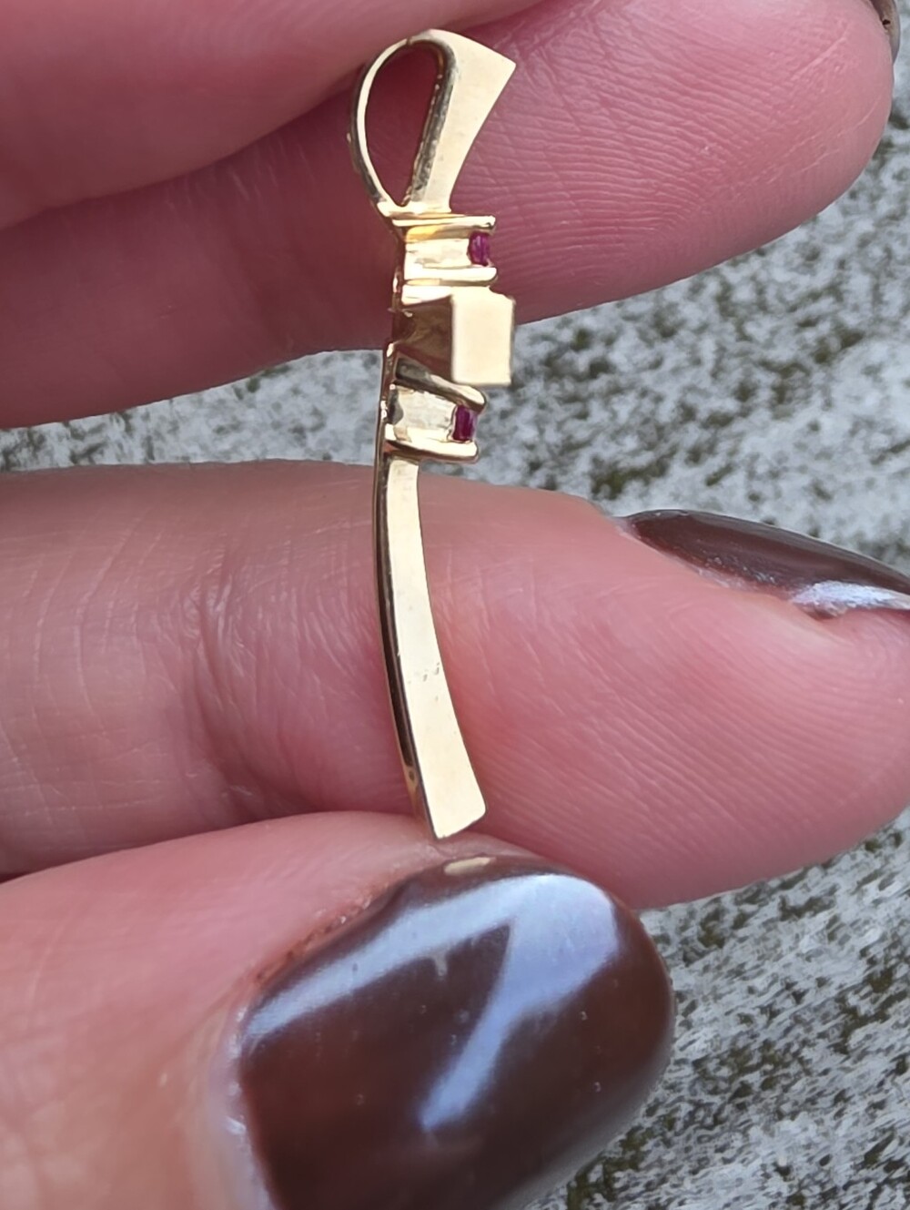 Vintage 14k Solid Gold Diamond And Ruby Cross Pendant - Picture 11 of 15